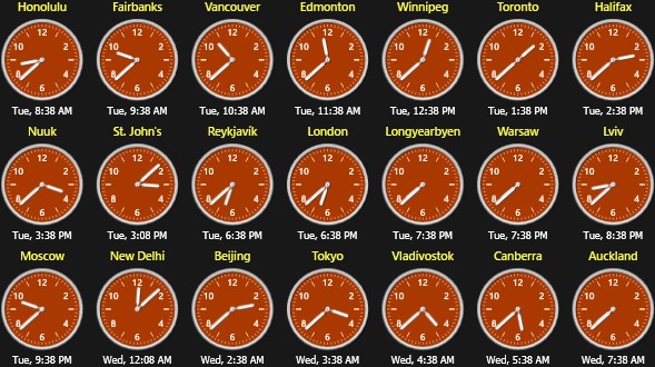 21 Analog World Clocks