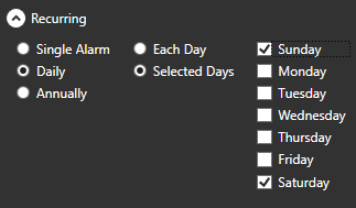 Recurring Alarms with selected Weekdays